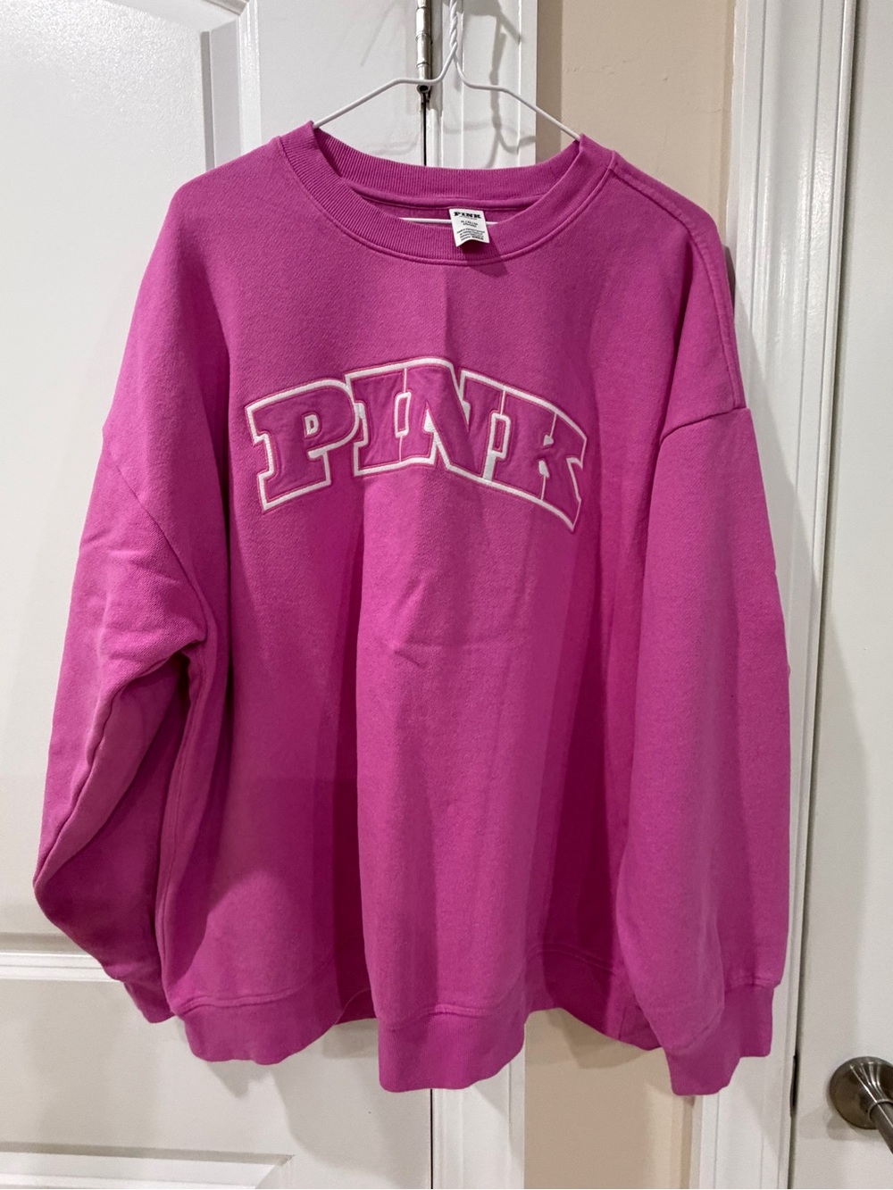 PINK Victoria's Secret Brand Womens Hot Pink Crewneck Sweatshirt XL